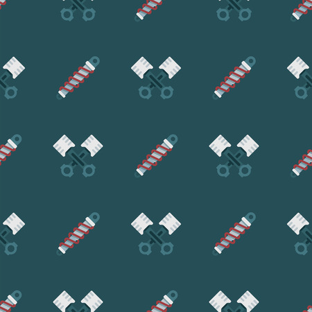 Car engine pistons and shock absorbers seamless pattern. Pattern background car parts, auto service and repair garage.の写真素材