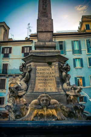 Fontana del Pantheon  Piazza della Rotonda Roma  Italy の写真素材
