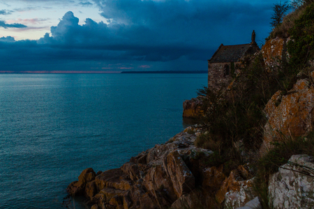 France  Normandy  Mont Saint-Michel Seaの写真素材