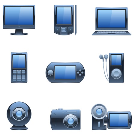 Computer and media icons.のイラスト素材