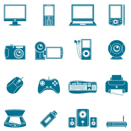 Computer and media icons.のイラスト素材