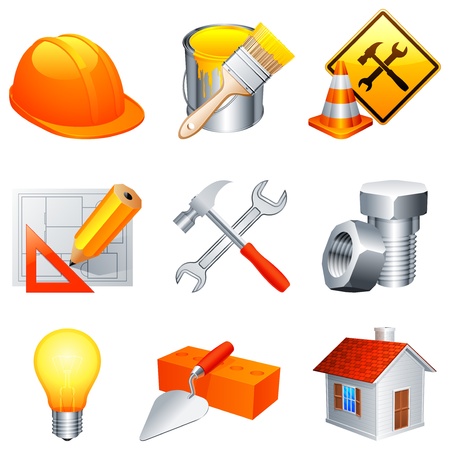 Construction icons. Construction icons.
