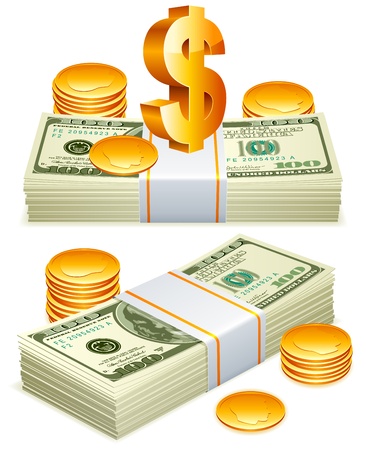 Money packs.のイラスト素材