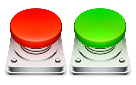 Big red and green buttons.のイラスト素材