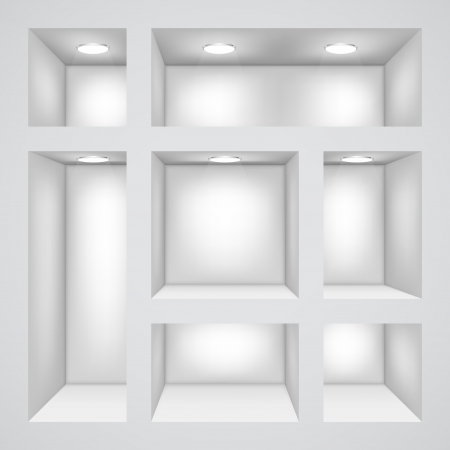 Empty shelves for exhibition.のイラスト素材
