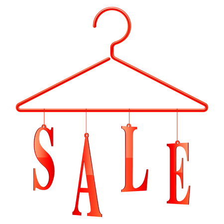 Clothing hanger with sale word.のイラスト素材