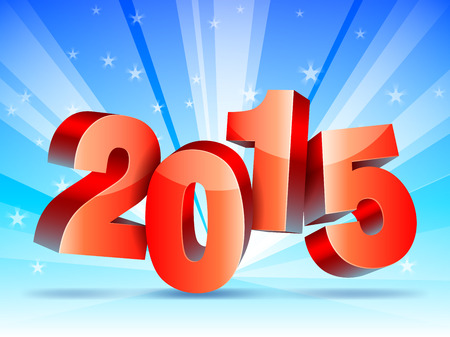 2015 New year numbers on bright winter background.のイラスト素材
