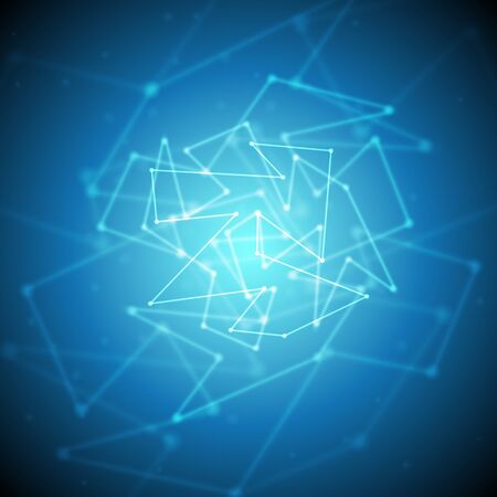 Vector illustration of black and blue abstract geometric backgroundのイラスト素材
