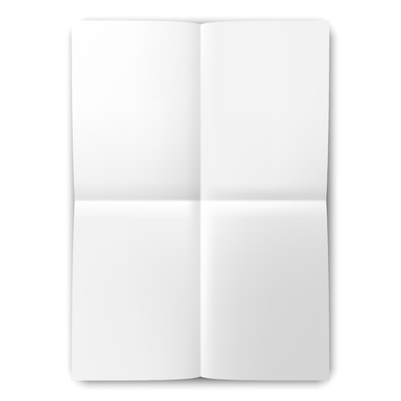 Blank folded two times list of white paperのイラスト素材