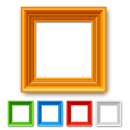 Set of 5 color picture frames or borders for photo or paintingのイラスト素材