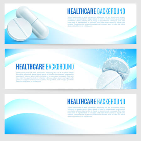 Healthcare and Medicine Bannersのイラスト素材