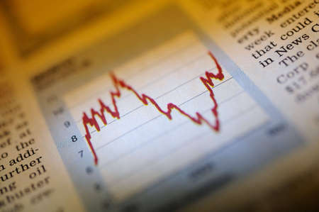 Stock chart in financial newspaperの写真素材
