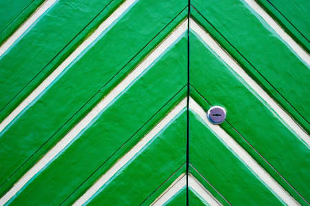 Green wooden doorの写真素材