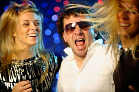 Friends having fun in the club