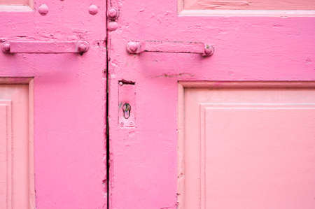 Pink wooden doorの写真素材