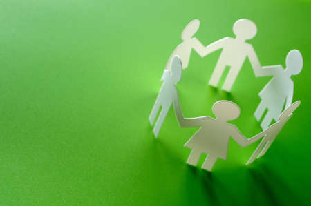 Chain of paper figuresの写真素材