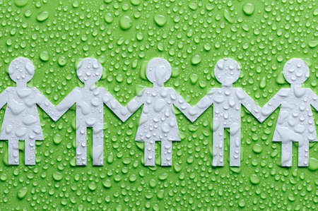 Chain of paper figuresの写真素材