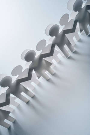 Chain of paper peopleの写真素材