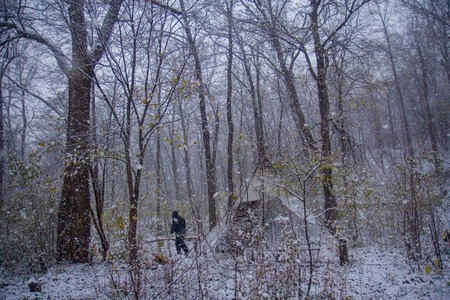 Near of Kinderlinskaya cave and village Tash-Asty on Zilim river.の写真素材