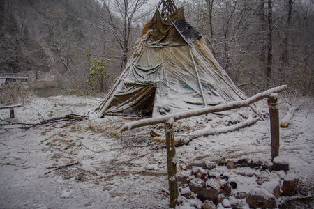 Near of Kinderlinskaya cave and village Tash-Asty on Zilim river.の写真素材