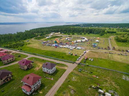 Sabantui celebration in Tatarstan. Sabantui is a national Tatar and Bashkir festival, celebration of end of spring field work.の写真素材