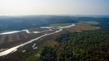 landscape of Goa in the state, far from the sea. Aerialの写真素材