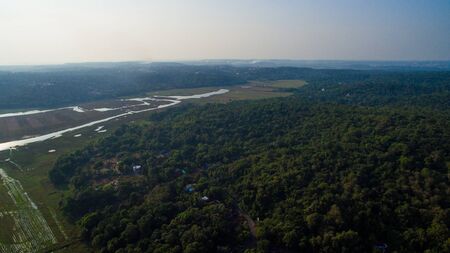 landscape of Goa in the state, far from the sea. Aerialの写真素材
