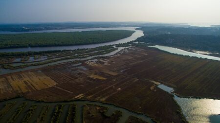 landscape of Goa in the state, far from the sea. Aerialの写真素材