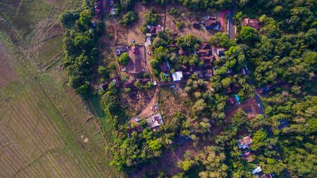landscape of Goa in the state, far from the sea. Aerialの写真素材