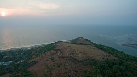 Ruins of fort Chapora near Vagator village, Goa state, Indiaの写真素材