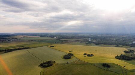 Flying over Shikhan mountain, Tra-Tau, Russia, Bashkortostan South Uralの写真素材