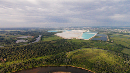 Flying over Shikhan mountain Kushtan Russia, Bashkortostan, South Ural. Kushtauの写真素材