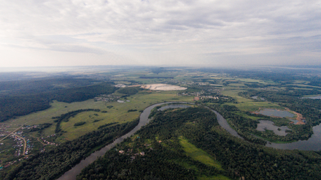Flying over Shikhan mountain Kushtau Russia, Bashkortostan, South Ural. Kushtauの写真素材