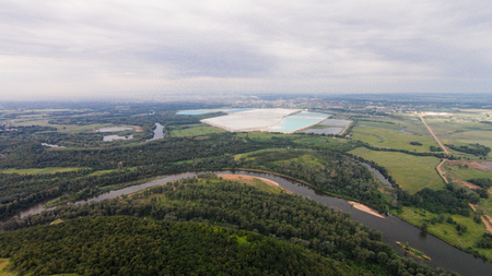 Flying over Shikhan mountain Kushtan Russia, Bashkortostan, South Ural. Kushtauの写真素材
