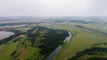 Flying over Shikhan mountain Yuraktau Russia, Bashkortostan, South Ural.の写真素材
