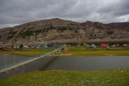 Near of Kinderlinskaya cave and village Tash-Asty on Zilim river.の写真素材