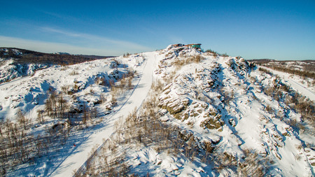 Finding mountain near the town of Magnitogorsk and lakes Yaktykulの写真素材