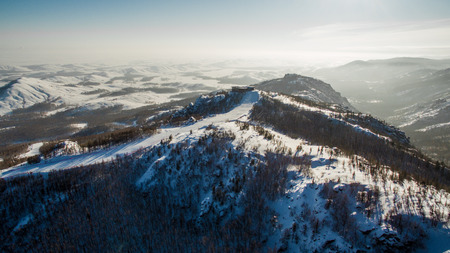 Finding mountain near the town of Magnitogorsk and lakes Yaktykulの写真素材
