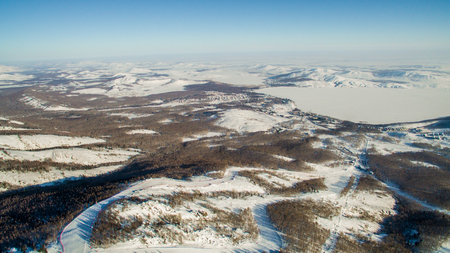 Finding mountain near the town of Magnitogorsk and lakes Yaktykulの写真素材