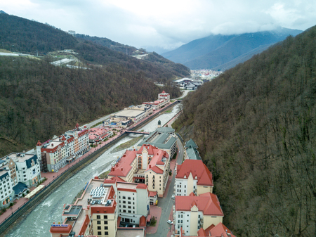 2017 04 Rosa Khutor, Sochi, Russia,: Aerial view of the cityのeditorial素材