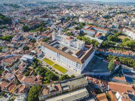 Aerial View old town of Lisbon cityの写真素材