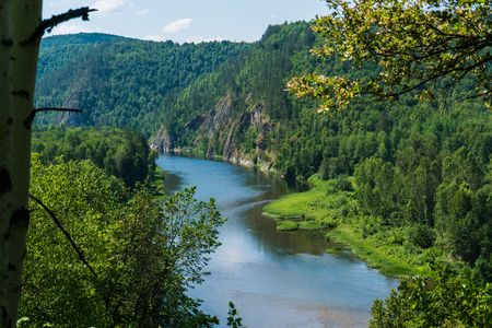 Panoramic view of Shulgan tash nature reserve, Bashkortostan, Russia. Aerial viewの写真素材