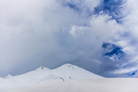 2014 07 Mount Elbrus, Russia: Panoramic view of Elbrus mountainの写真素材