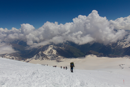 2014 07 Mount Elbrus, Russia: Climbing on mountain Elbrusの写真素材
