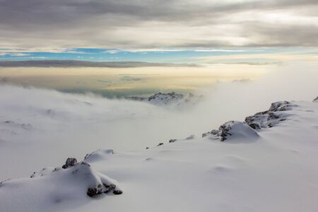 Landscape on top of Kilimanjaro mountain, Tanzaniaの写真素材