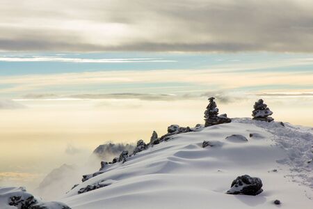 Landscape on top of Kilimanjaro mountain, Tanzaniaの写真素材