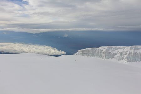 Glacier at the top of Kilimanjaro mountain, Tanzaniaの写真素材
