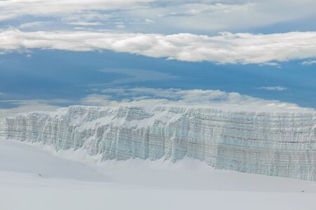 Glacier at the top of Kilimanjaro mountain, Tanzaniaの写真素材