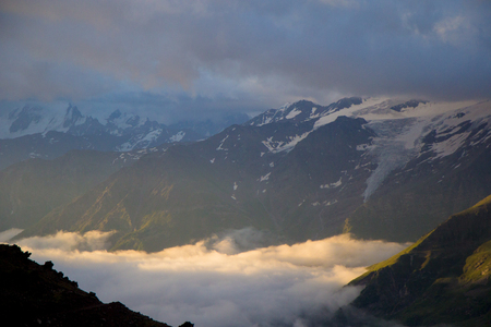 Walking of the mountains of the Elbrus regionの写真素材