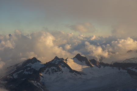 Panoramic view of Elbrus mountainの写真素材